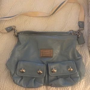 Powder blue coach crossbody bag